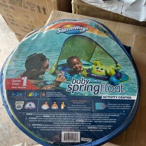 SwimWays Baby Spring Float Activity Center - Blue and Green